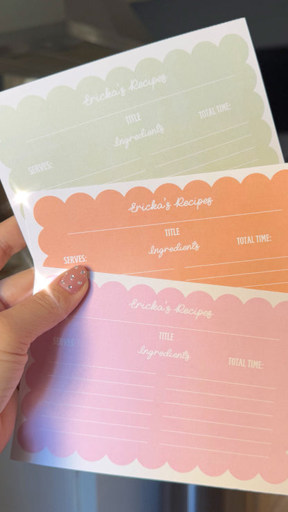 Personalized Recipe Cards | Set of 25