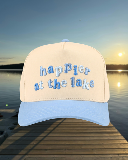 Happier at the lake Trucker Hat | Embroidered Hat