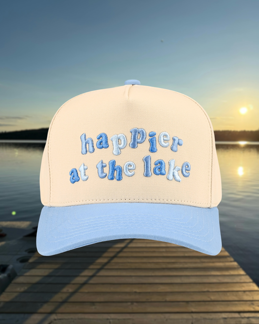 Happier at the lake Trucker Hat | Embroidered Hat
