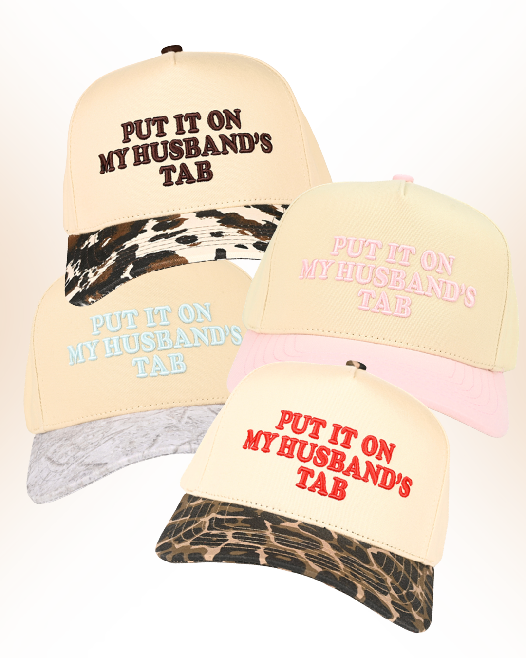 Put It On My Husband's Tab Trucker Hat | Embroidered Hat