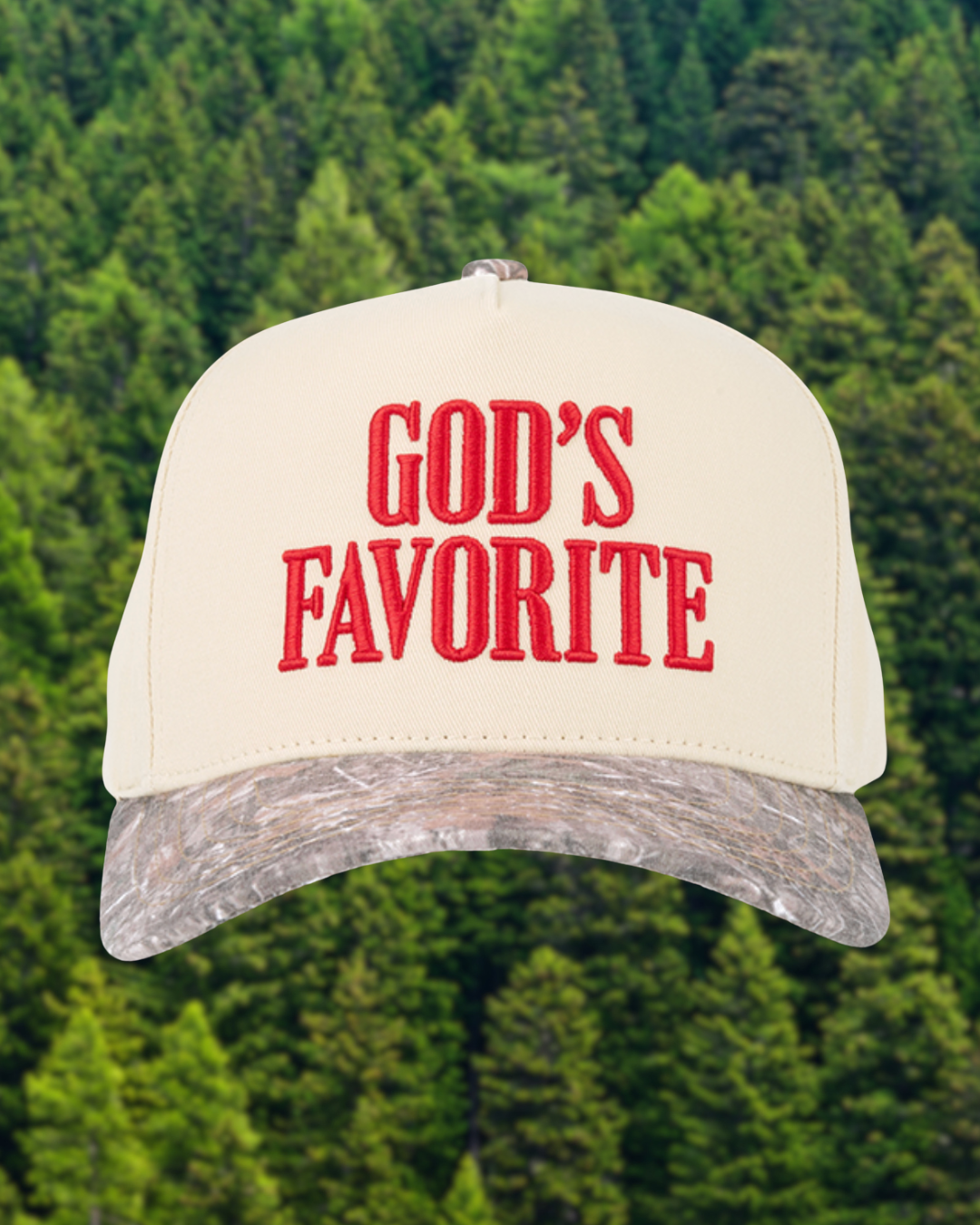 God's Favorite Camo Trucker Hat | Embroidered Hat