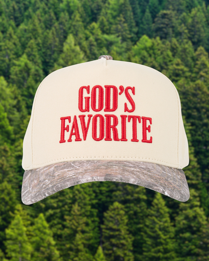 God's Favorite Camo Trucker Hat | Embroidered Hat