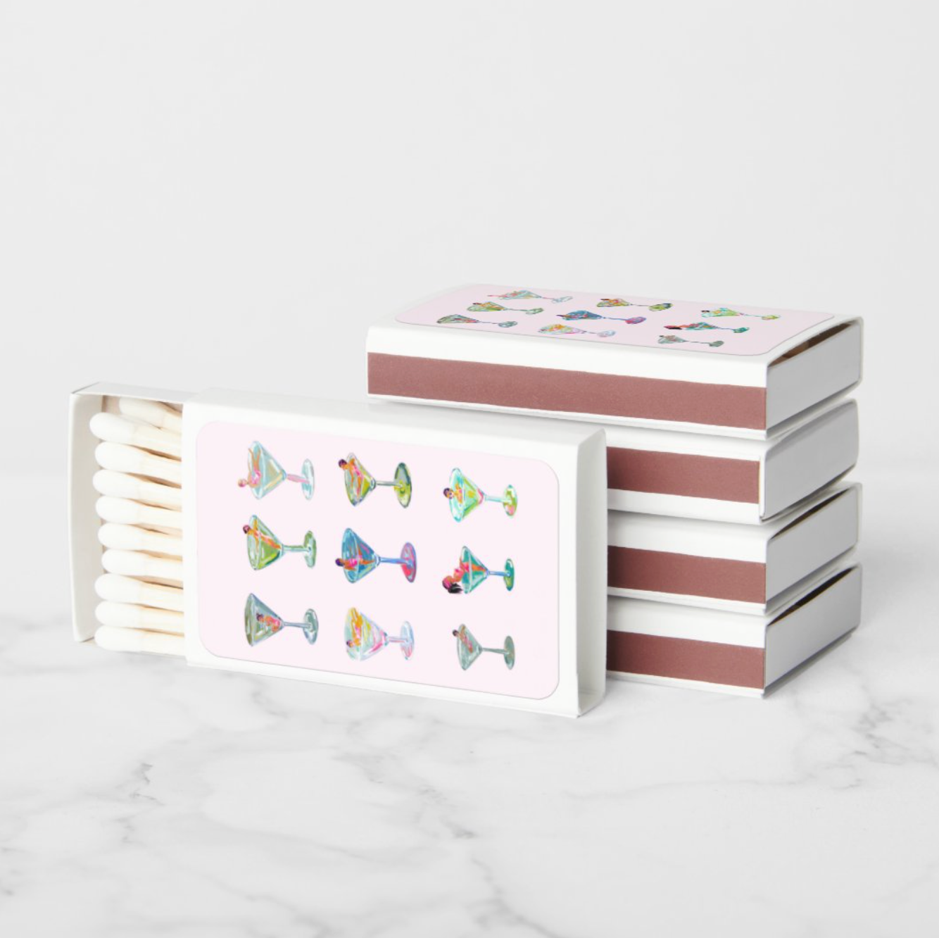 Colorful Martinis Matchbox