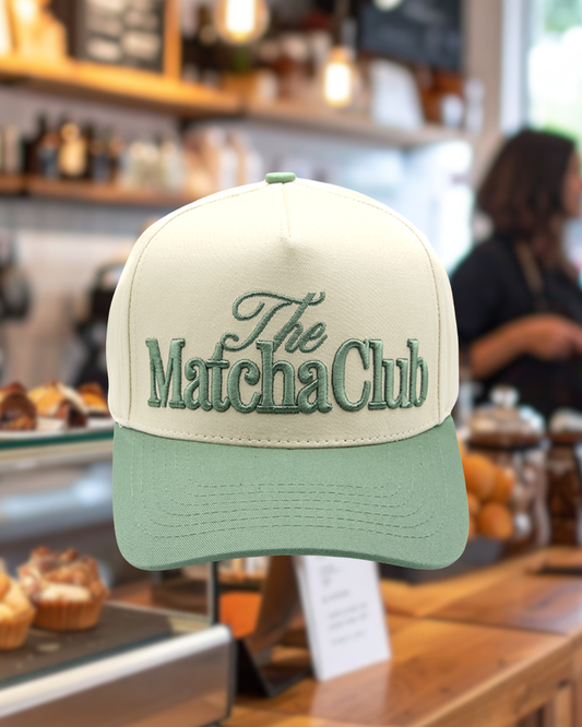 Matcha Club Trucker Hat | Embroidered Hat 
